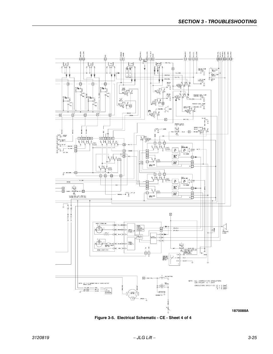 Electrical schematic - ce - sheet 4 of 4 -25 | JLG 120HX Service Manual User Manual | Page 111 / 116