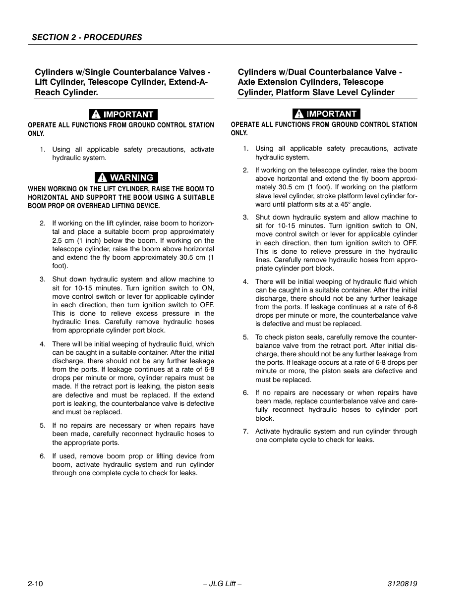 Extend-a-reach cylinder, Trim adjustment (s/n 38697 to present), Ramp adjustment | JLG 120HX Service Manual User Manual | Page 32 / 116
