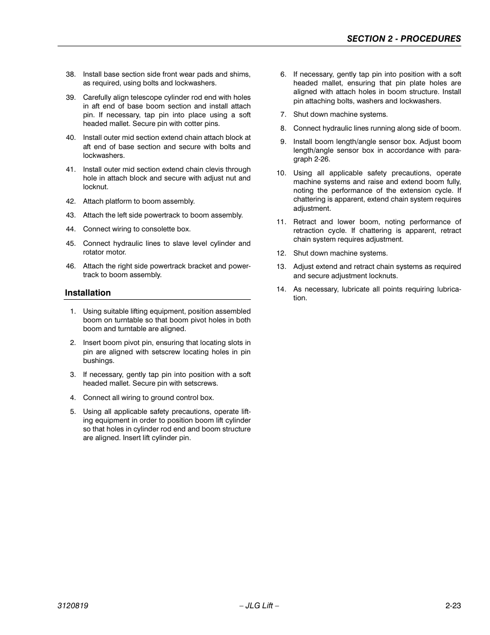 Installation -23 | JLG 120HX Service Manual User Manual | Page 45 / 116