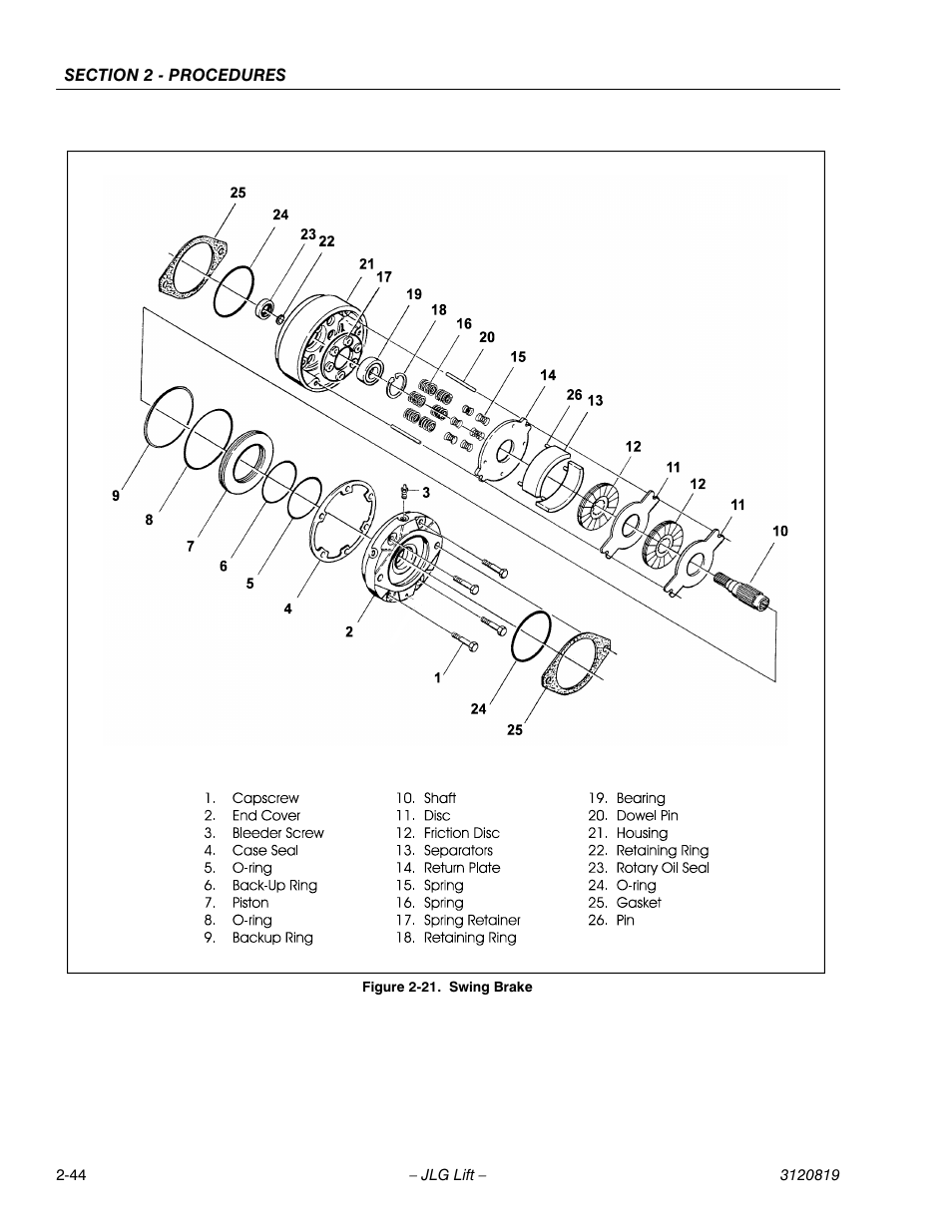 Swing brake -44 | JLG 120HX Service Manual User Manual | Page 66 / 116