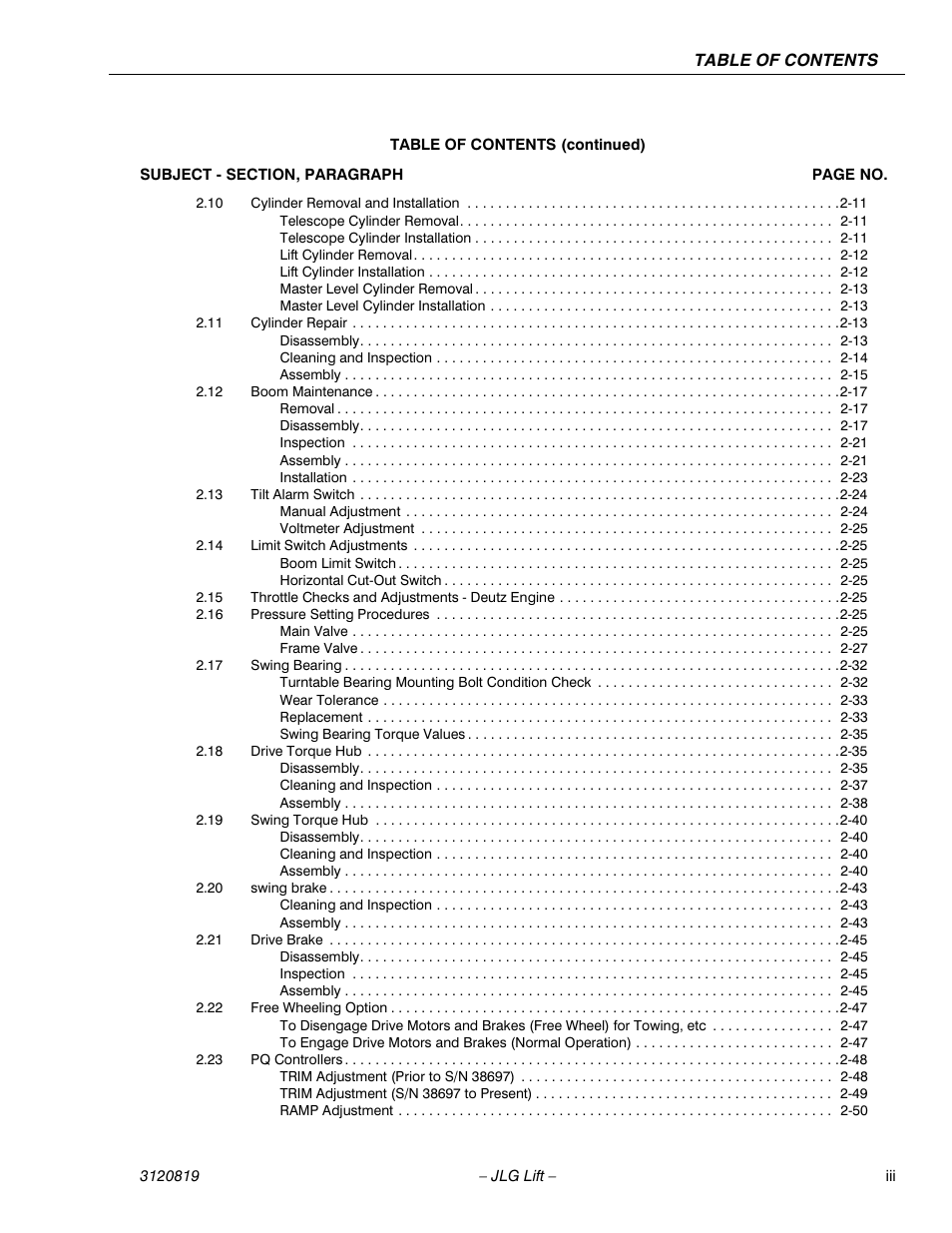 JLG 120HX Service Manual User Manual | Page 7 / 116
