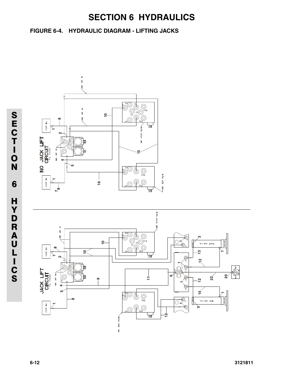 Figure 6-4. hydraulic diagram - lifting jacks | JLG 110SX Parts Manual User Manual | Page 184 / 224