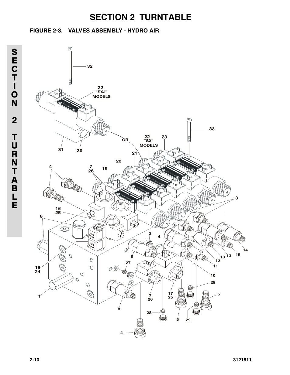 Figure 2-3. valves assembly - hydro air | JLG 110SX Parts Manual User Manual | Page 40 / 224