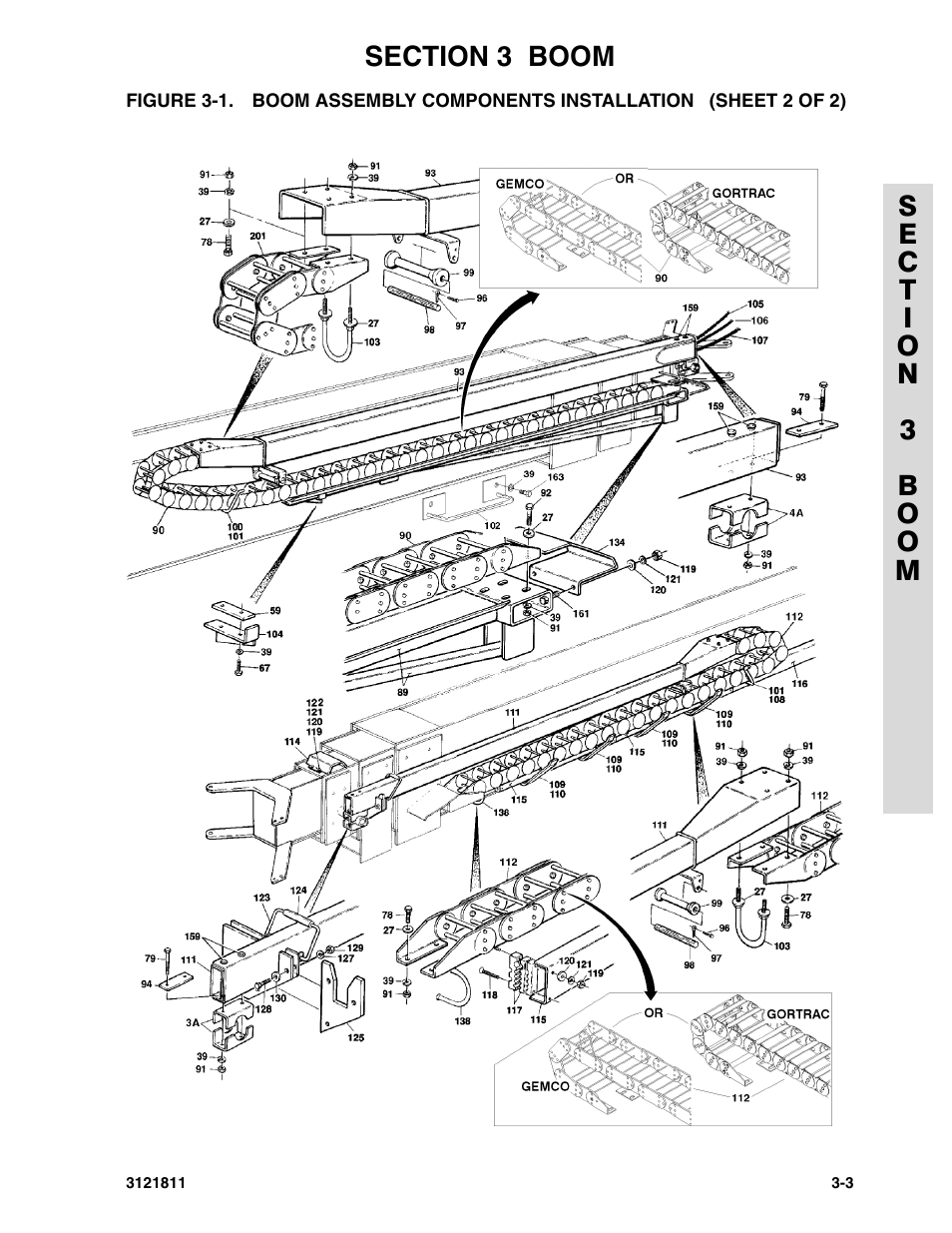 Figure 3-1. boom assembly components installation | JLG 110SX Parts Manual User Manual | Page 97 / 224