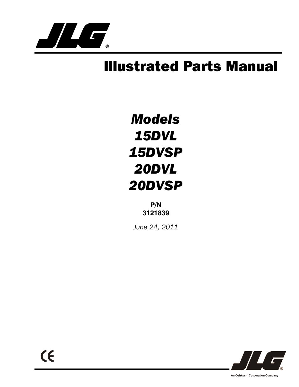 JLG 20DVSP (3121839) Parts Manual User Manual | 126 pages