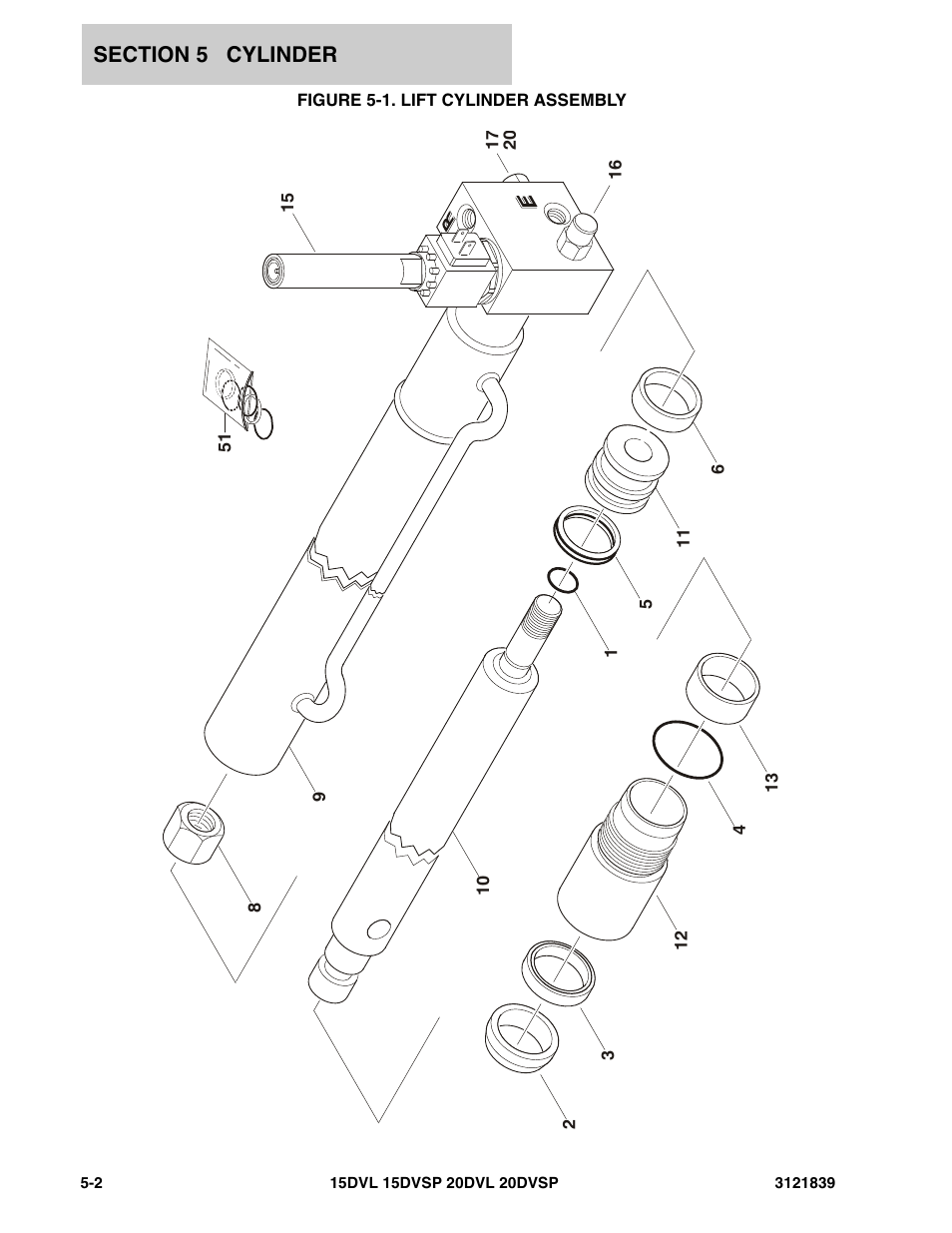 Figure 5-1. lift cylinder assembly | JLG 20DVSP (3121839) Parts Manual User Manual | Page 92 / 126