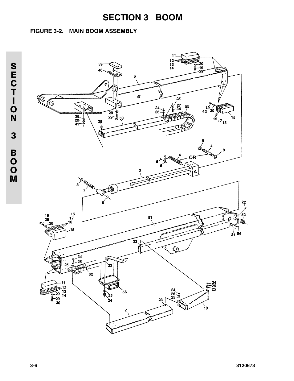 Figure 3-2. main boom assembly | JLG 40HA ANSI Parts Manual User Manual | Page 184 / 322