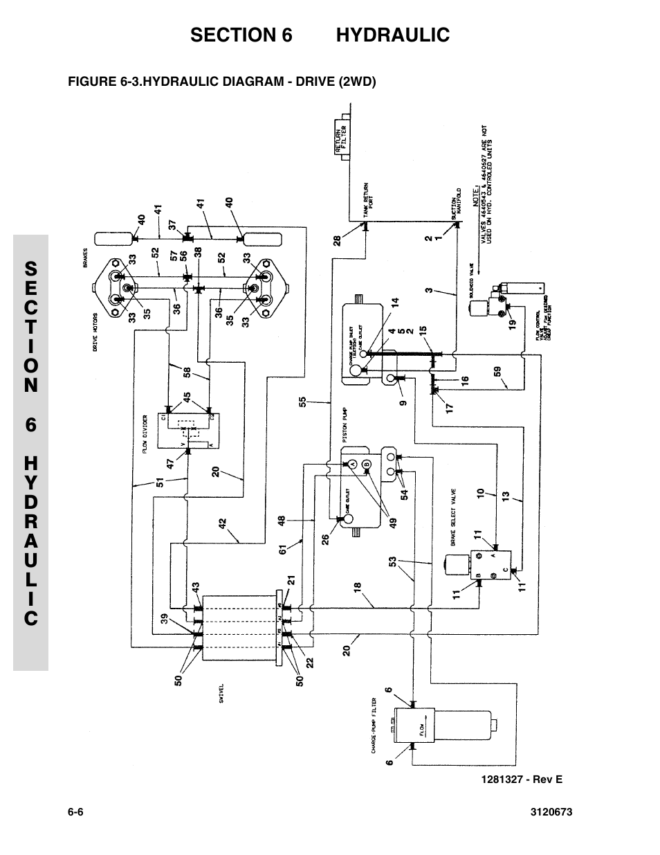 Figure 6-3. hydraulic diagram - drive (2wd) | JLG 40HA ANSI Parts Manual User Manual | Page 262 / 322