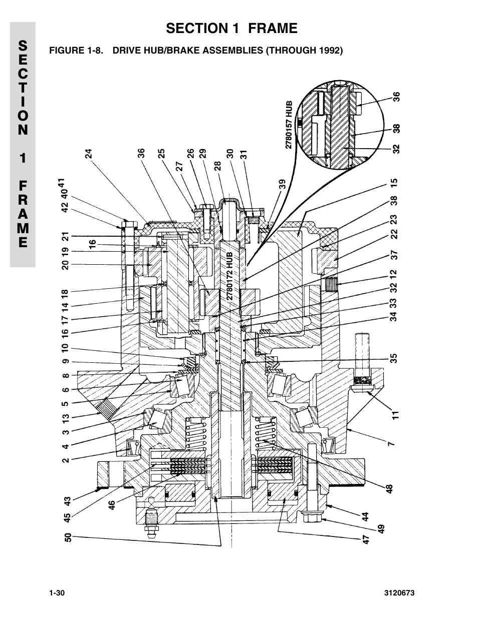 Drive hub/brake assemblies (through 1992) -30 | JLG 40HA ANSI Parts Manual User Manual | Page 38 / 322
