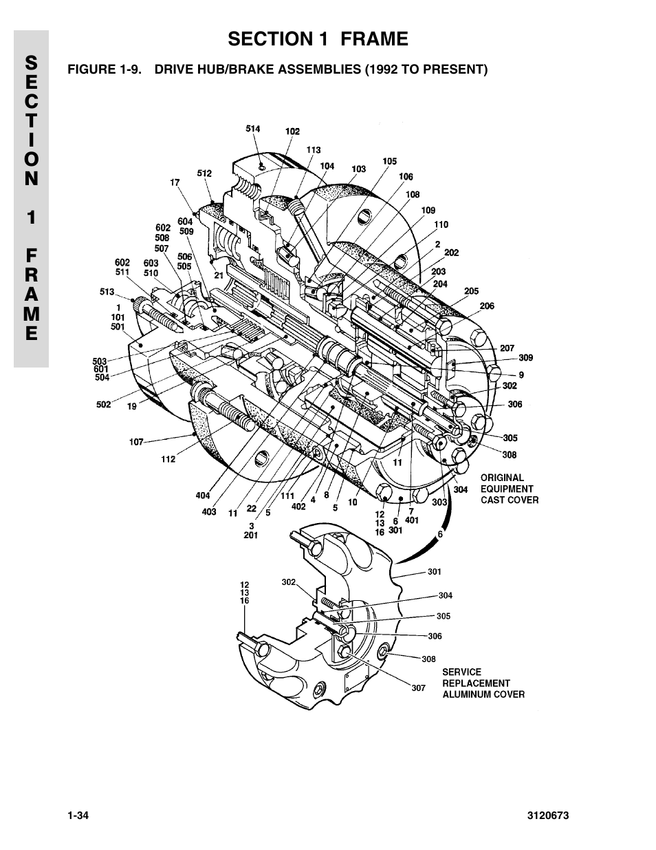 Drive hub/brake assemblies (1992 to present) -34 | JLG 40HA ANSI Parts Manual User Manual | Page 42 / 322