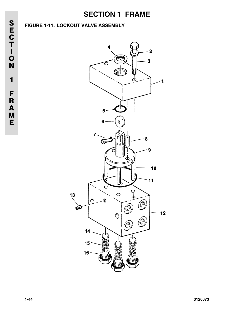 Figure 1-11. lockout valve assembly, Lockout valve assembly -44 | JLG 40HA ANSI Parts Manual User Manual | Page 52 / 322