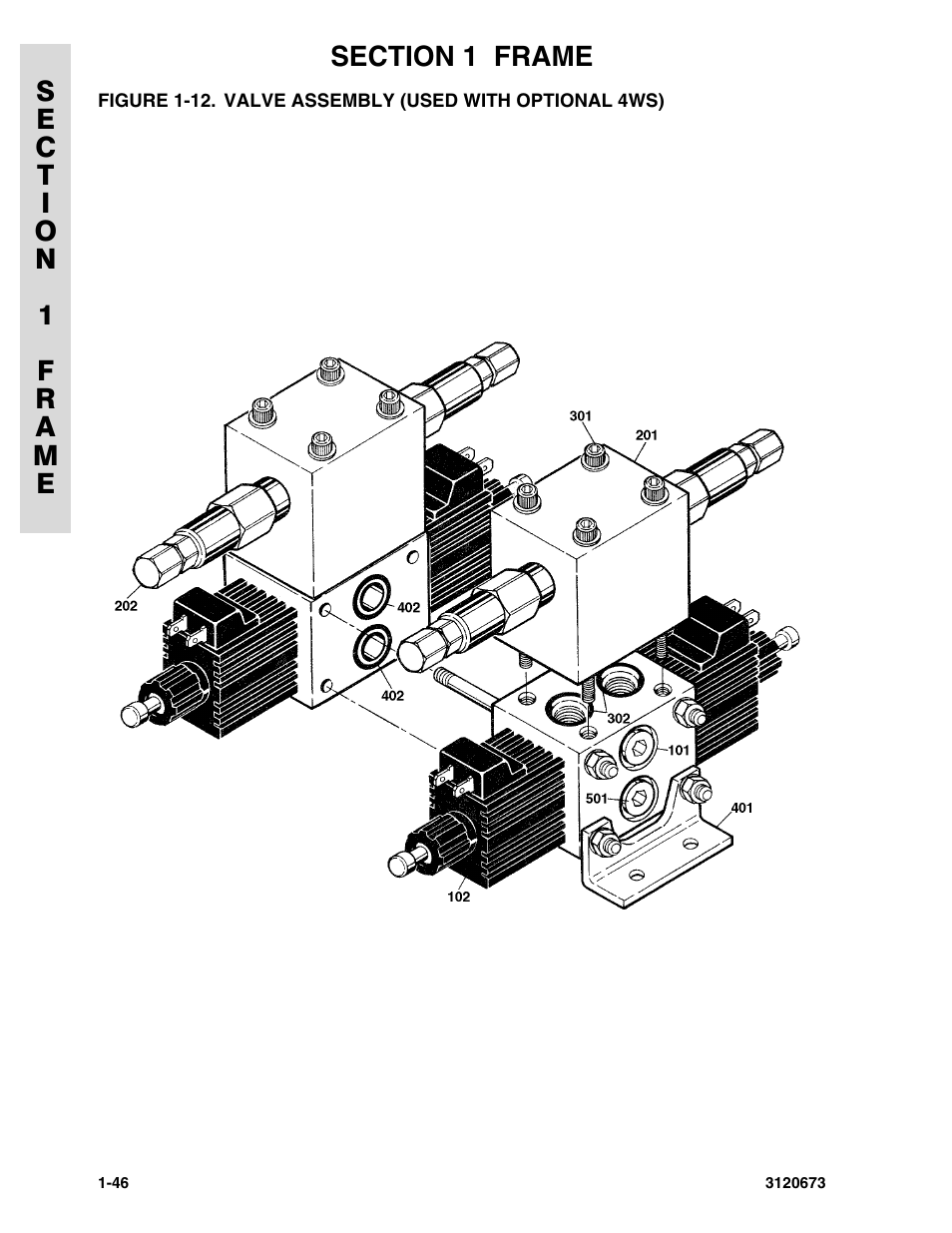 Valve assembly (used with optional 4ws) -46 | JLG 40HA ANSI Parts Manual User Manual | Page 54 / 322