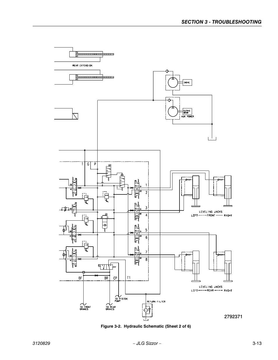 Hydraulic schematic (sheet 2 of 6) -13 | JLG 500RTS Service Manual User Manual | Page 63 / 100