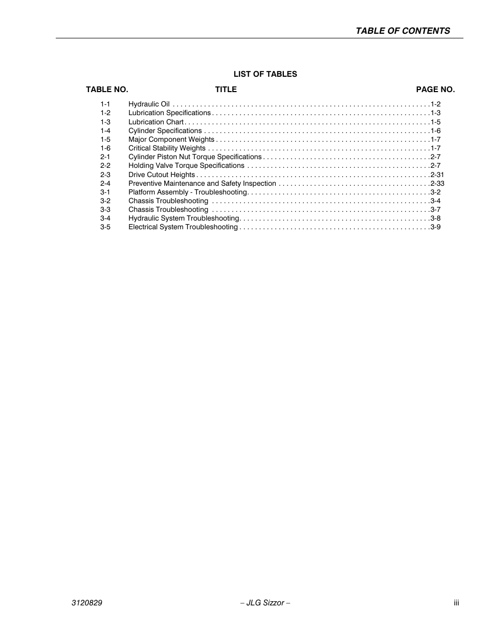 JLG 500RTS Service Manual User Manual | Page 7 / 100