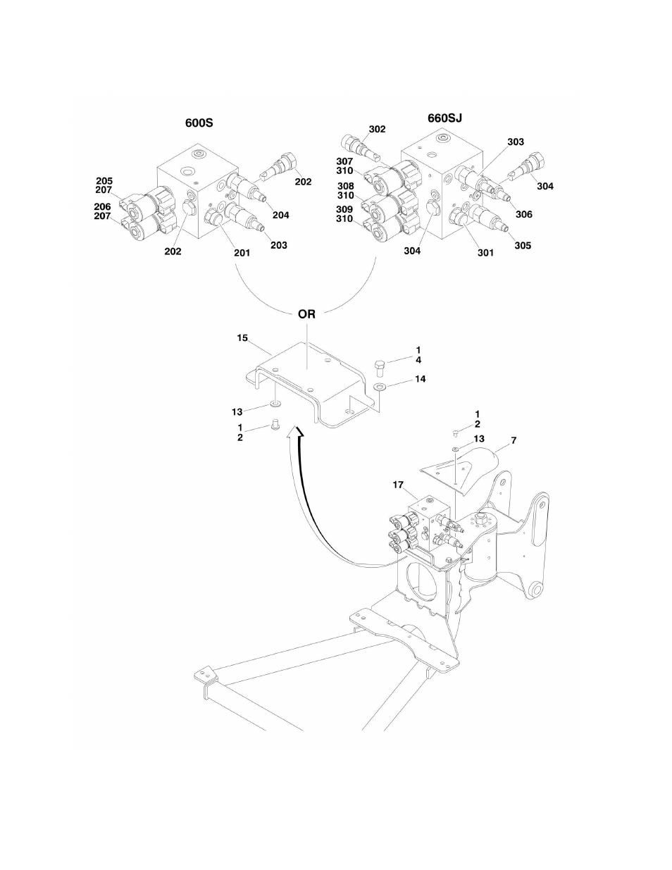 Figure 3-5. control valve installation (boom) | JLG 600S_SJ Parts Manual User Manual | Page 162 / 299