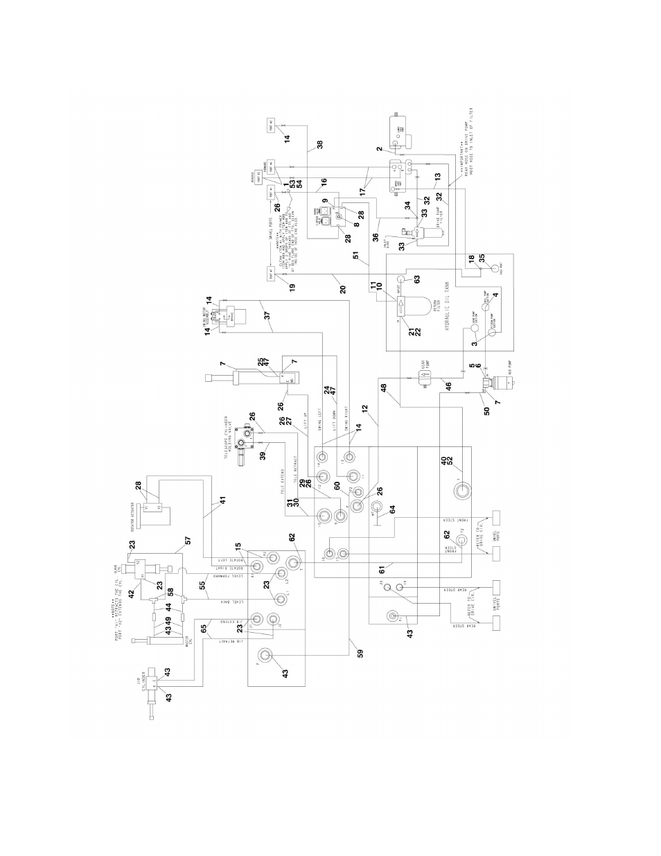 Figure 6-5. hydraulic diagram - standard | JLG 600S_SJ Parts Manual User Manual | Page 216 / 299