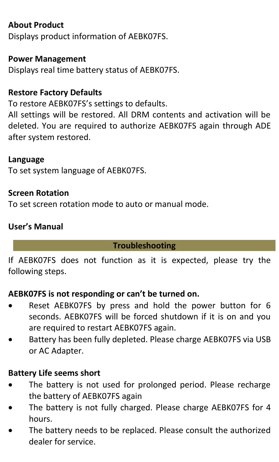 Aluratek AEBK07FS User Manual | Page 21 / 23