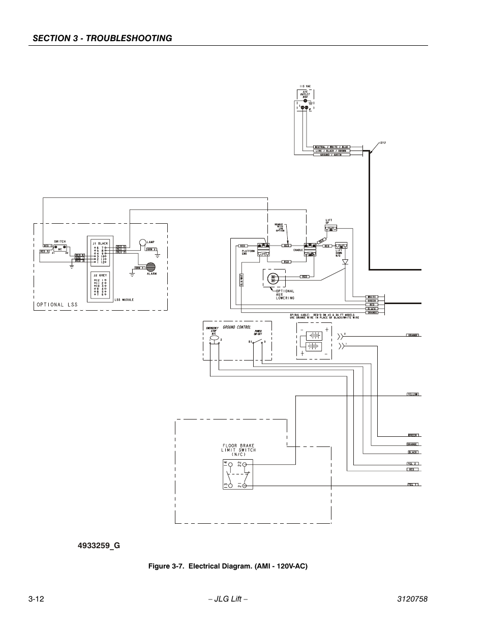 Electrical diagram. (ami - 120v-ac) -12 | JLG 19AMI (3120758) Service Manual User Manual | Page 60 / 68