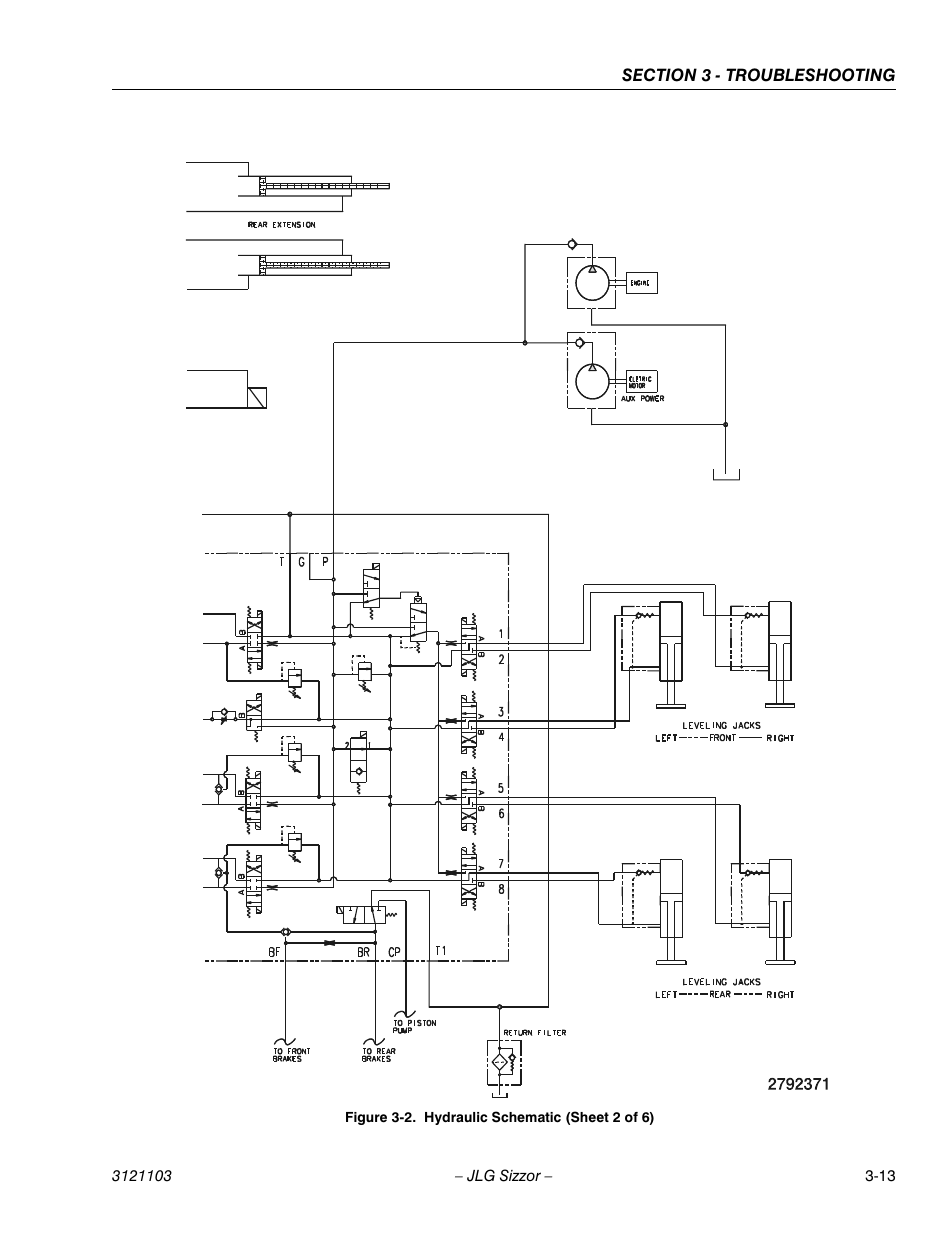 Hydraulic schematic (sheet 2 of 6) -13 | JLG 500RTS ANSI Service Manual User Manual | Page 63 / 80