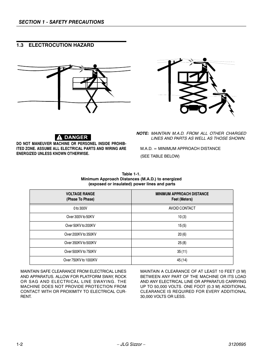 3 electrocution hazard, Electrocution hazard -2 | JLG 500RTS ANSI Operator Manual User Manual | Page 10 / 48