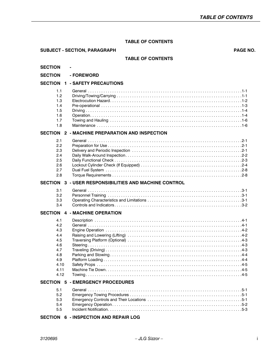 JLG 500RTS ANSI Operator Manual User Manual | Page 7 / 48