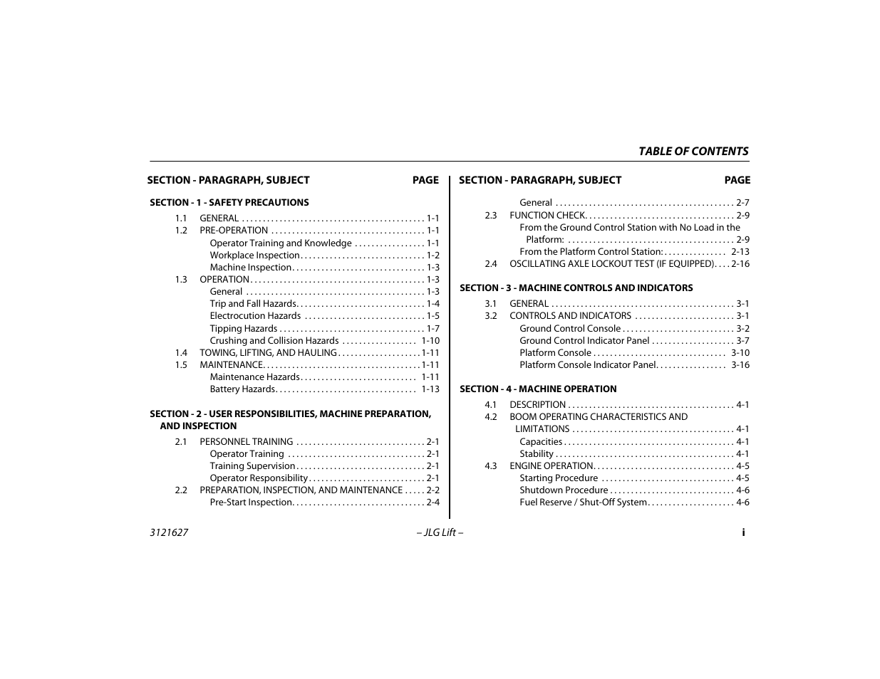 JLG 800A_AJ Operator Manual User Manual | Page 7 / 134