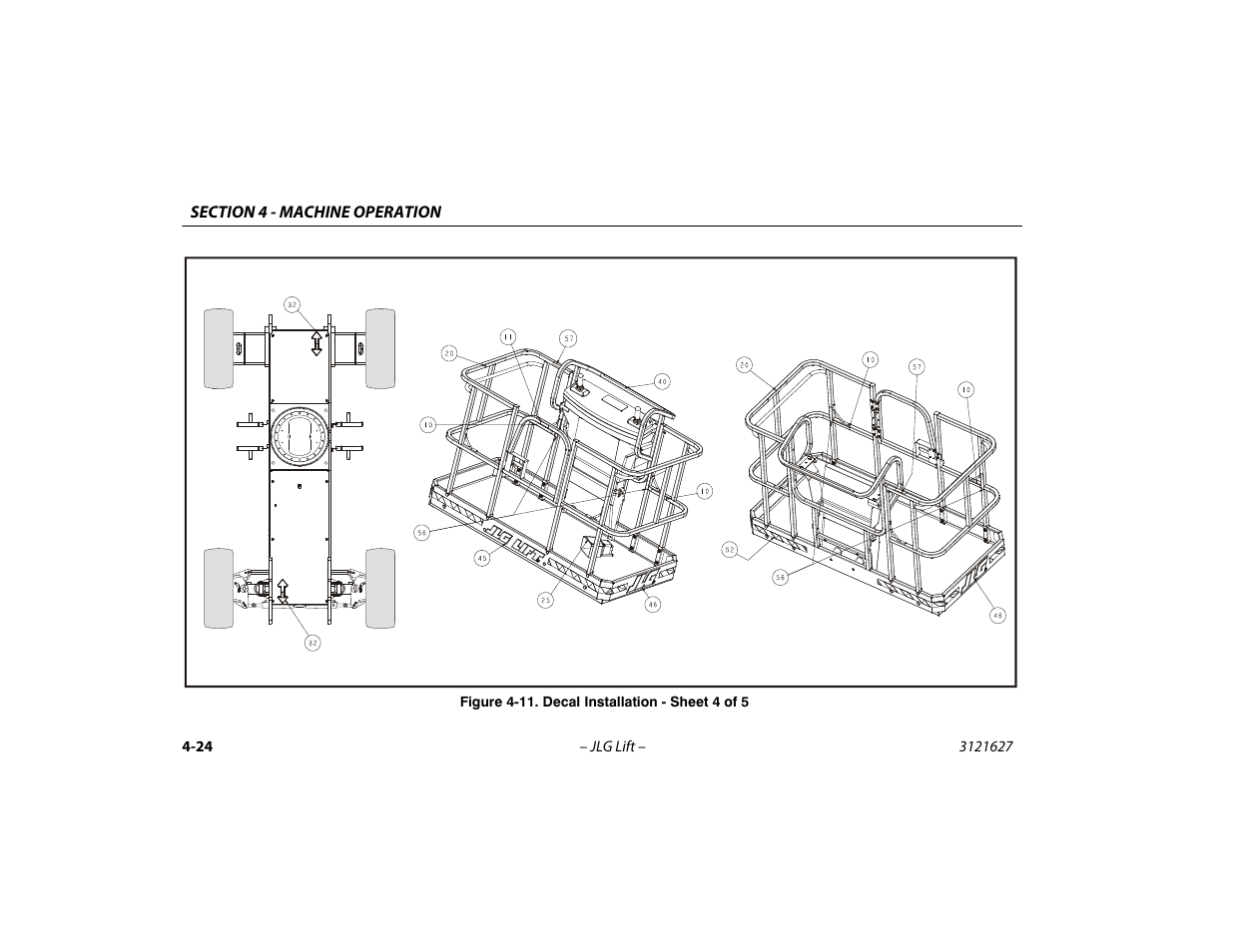 Decal installation - sheet 4 of 5 -24 | JLG 800A_AJ Operator Manual User Manual | Page 88 / 134