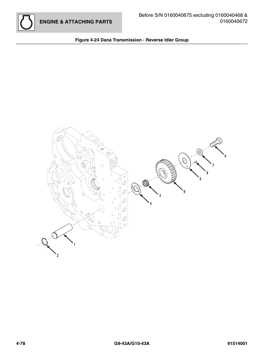 Dana transmission - reverse idler group -78 | JLG G10-43A Parts Manual User Manual | Page 200 / 788