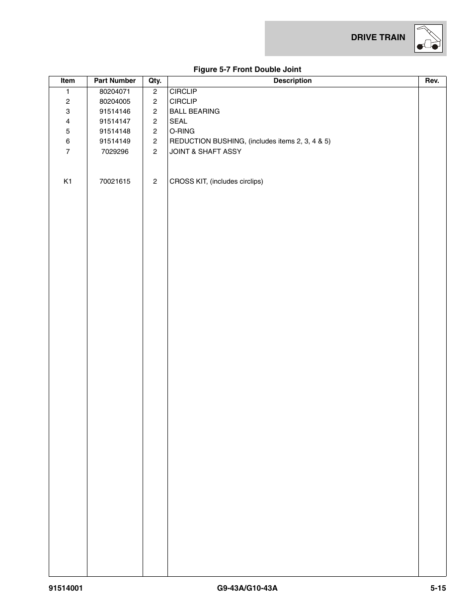 JLG G10-43A Parts Manual User Manual | Page 261 / 788