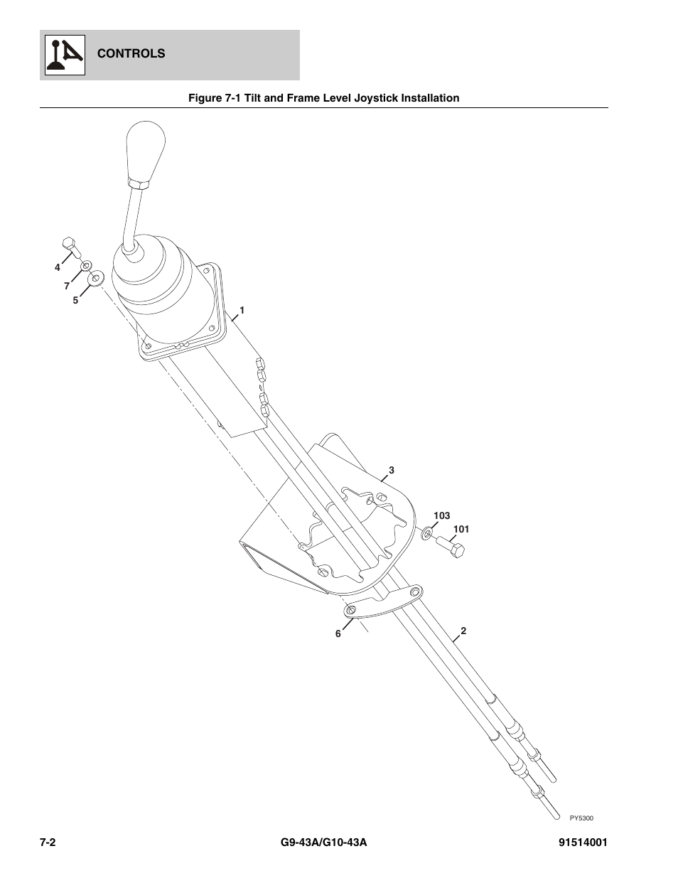 Tilt and frame level joystick installation -2, Tion, (see figure 7-1 for details) | JLG G10-43A Parts Manual User Manual | Page 328 / 788