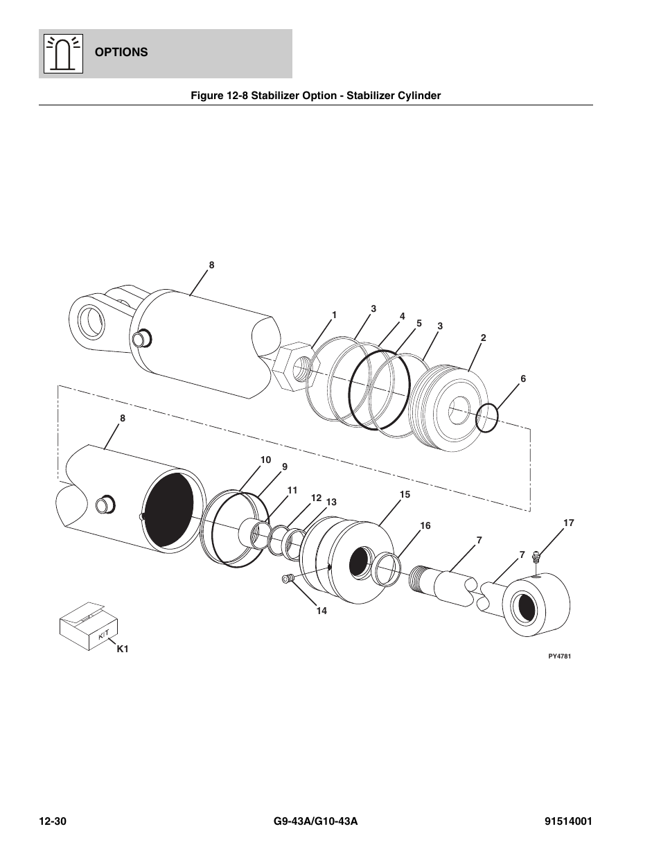 Stabilizer option - stabilizer cylinder -30 | JLG G10-43A Parts Manual User Manual | Page 644 / 788