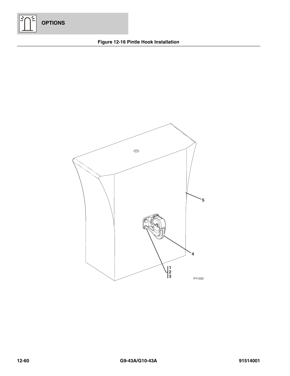 Figure 12-16 pintle hook installation, Pintle hook installation -60 | JLG G10-43A Parts Manual User Manual | Page 674 / 788
