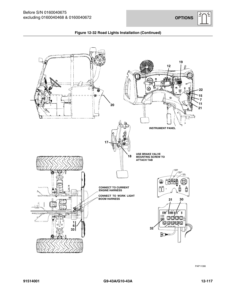 Options, Figure 12-32 road lights installation (continued), Sl_swa | JLG G10-43A Parts Manual User Manual | Page 731 / 788