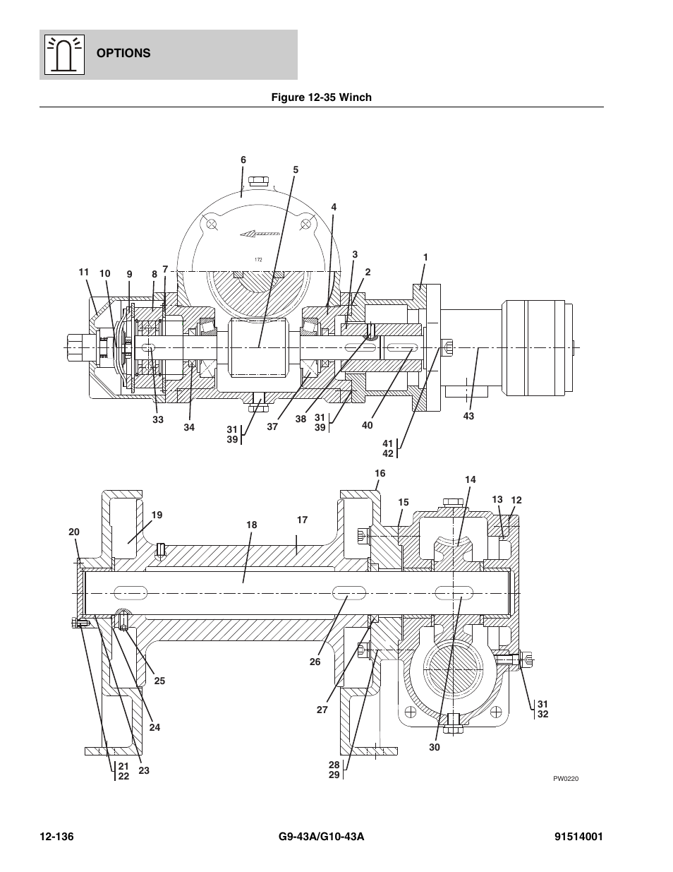 Figure 12-35 winch, Winch -136, 5 on figure 12-35 f | JLG G10-43A Parts Manual User Manual | Page 750 / 788