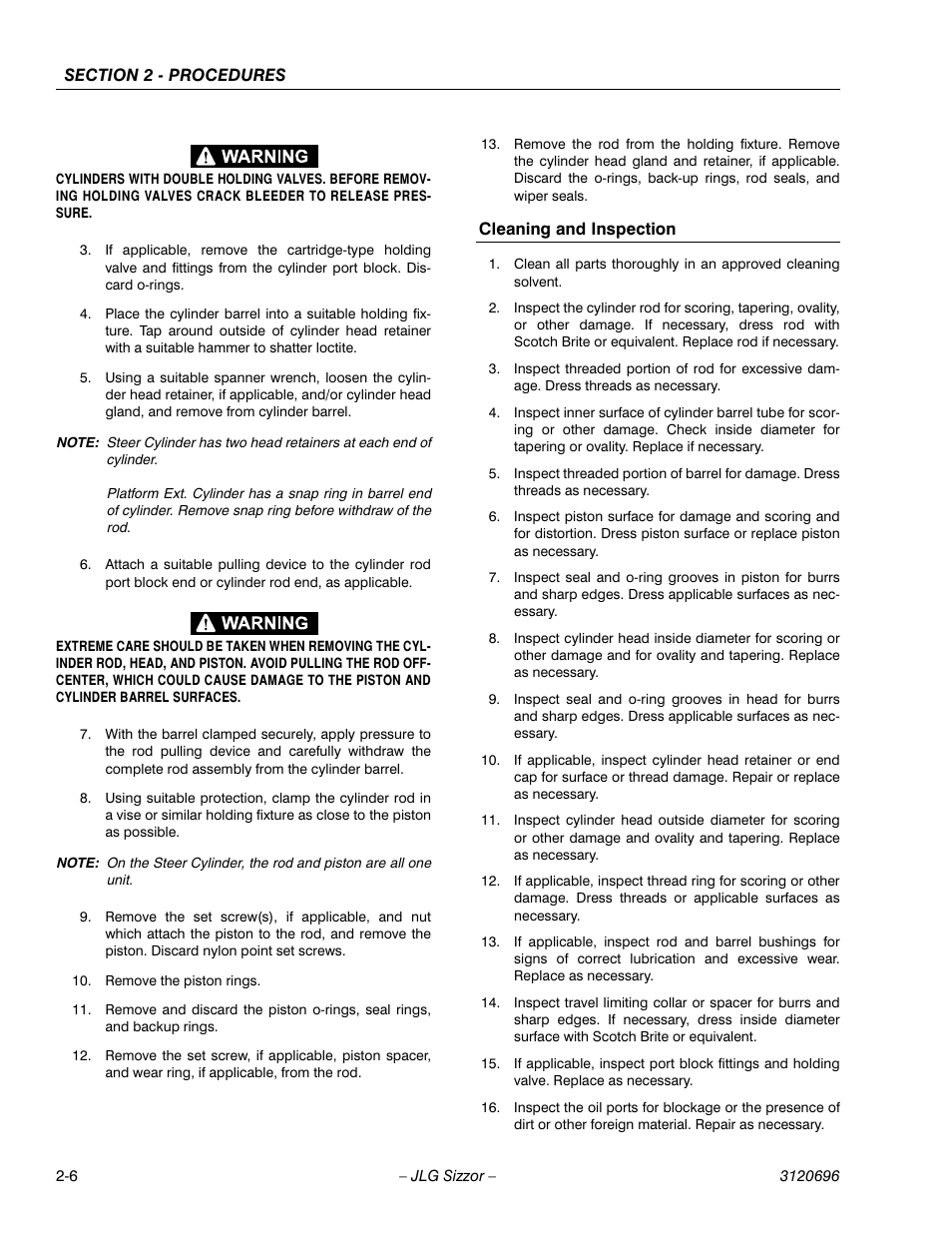 Cleaning and inspection | JLG 500RTS ANSI Service Manual User Manual | Page 22 / 98