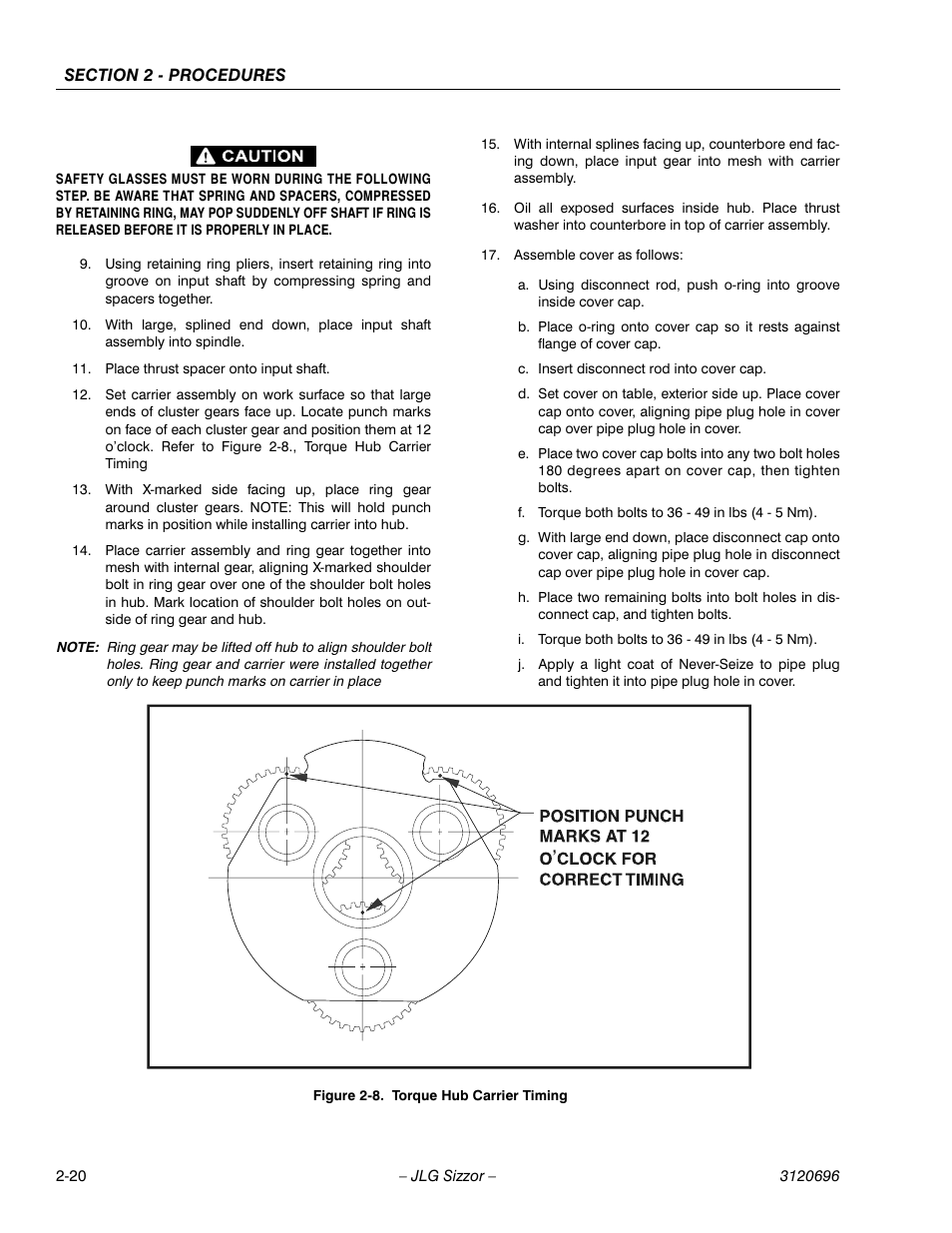 Torque hub carrier timing -20 | JLG 500RTS ANSI Service Manual User Manual | Page 36 / 98