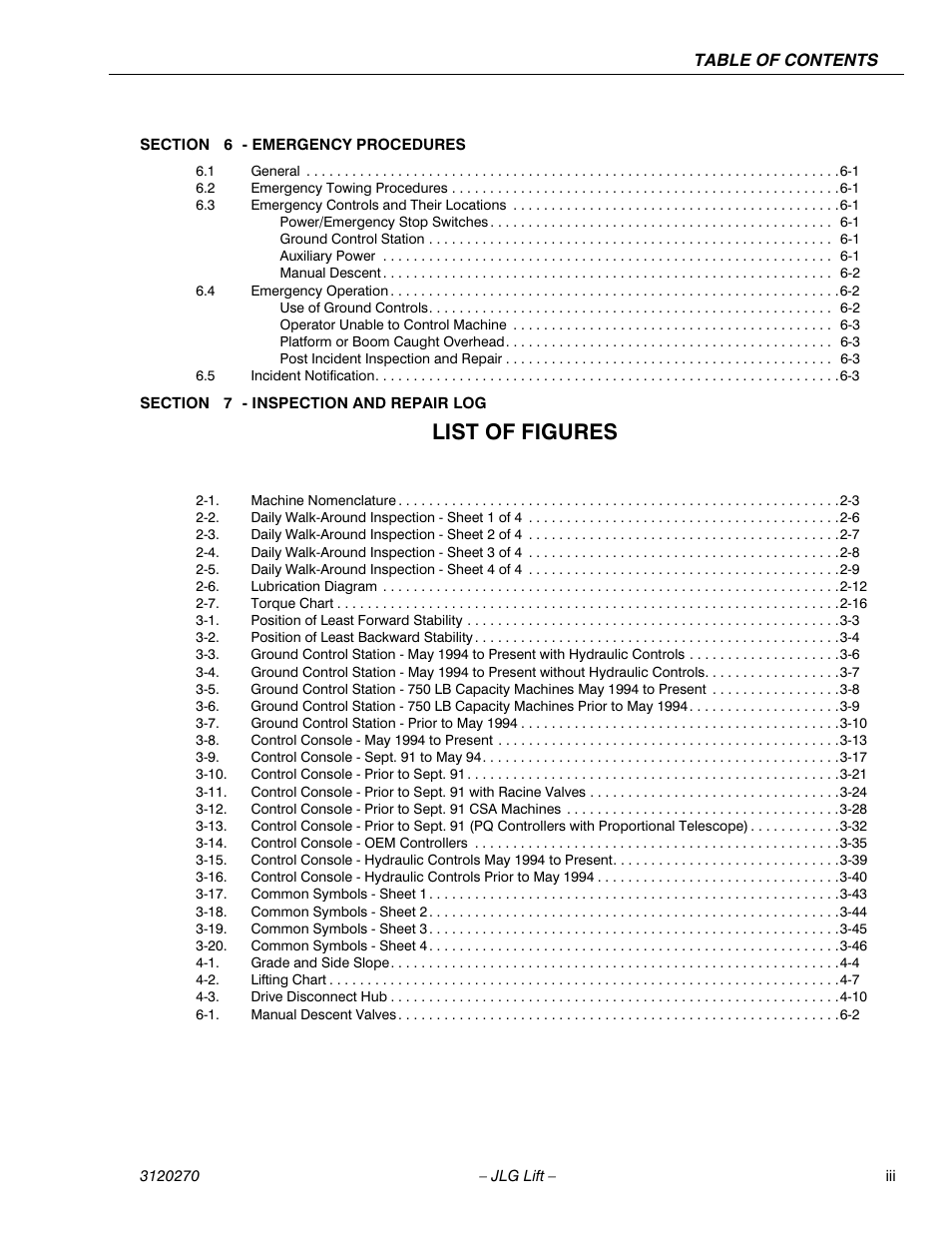 List of figures | JLG 80HX_HX+6 ANSI Operator Manual User Manual | Page 11 / 104