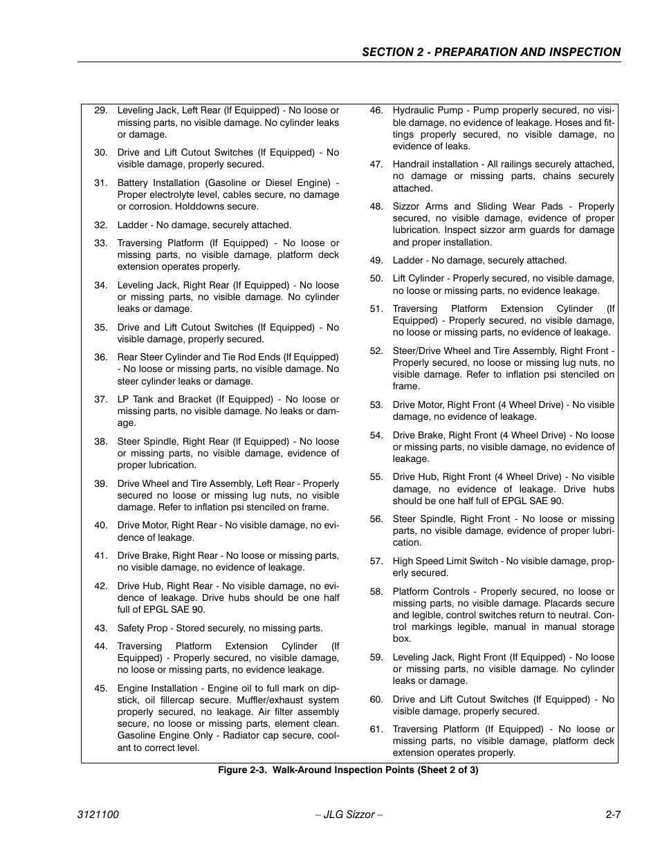 Walk-around inspection points (sheet 2 of 3) -7 | JLG 500RTS ANSI Operator Manual User Manual | Page 19 / 46
