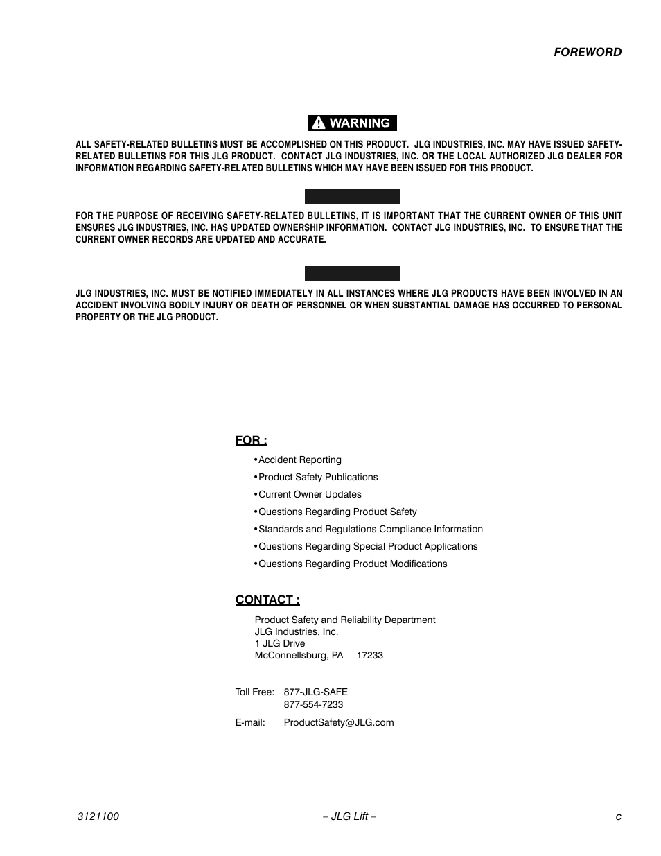 JLG 500RTS ANSI Operator Manual User Manual | Page 5 / 46