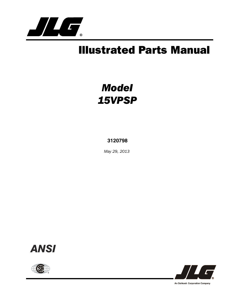 JLG 15VPSP (3120798) Parts Manual User Manual | 98 pages