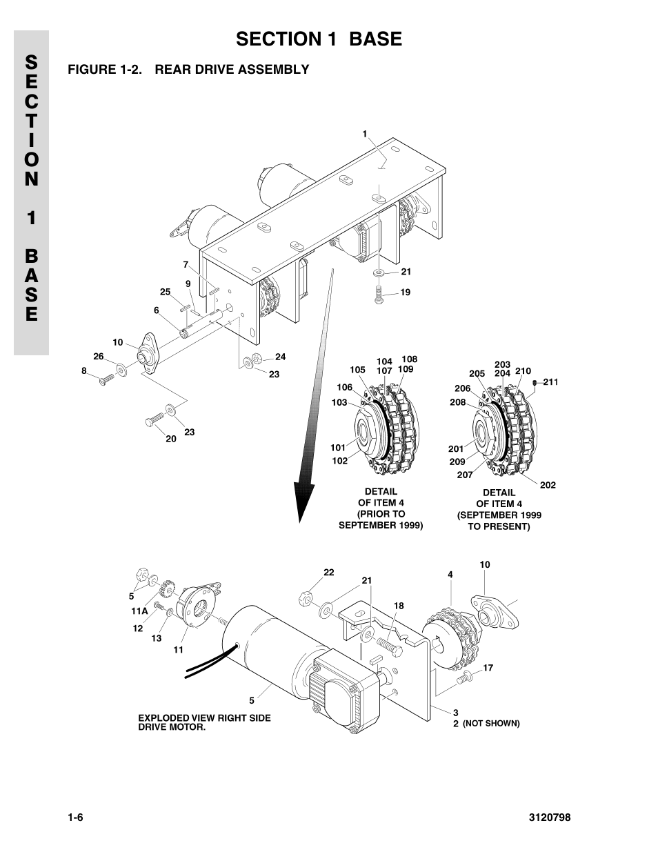 Figure 1-2. rear drive assembly, Rear drive assembly -6 | JLG 15VPSP (3120798) Parts Manual User Manual | Page 12 / 98