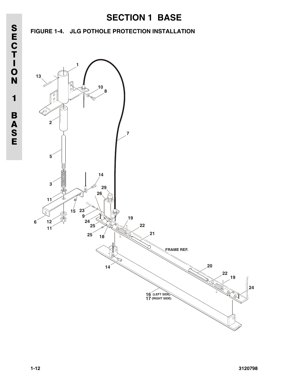 Figure 1-4. jlg pothole protection installation, Jlg pothole protection installation -12 | JLG 15VPSP (3120798) Parts Manual User Manual | Page 18 / 98