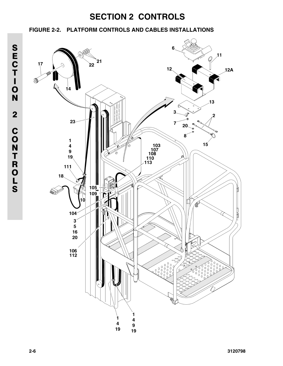 Platform controls and cables installations -6 | JLG 15VPSP (3120798) Parts Manual User Manual | Page 26 / 98