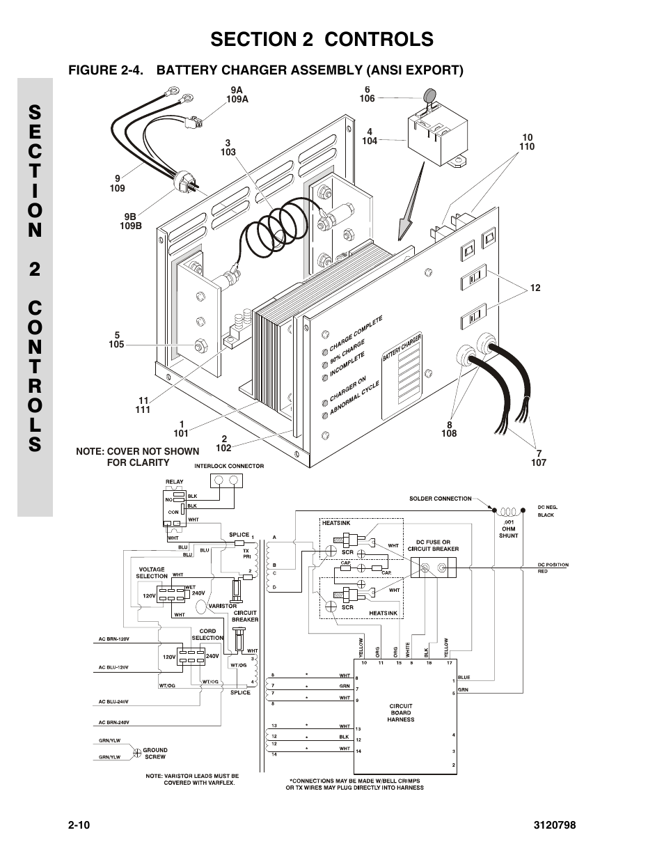 Figure 2-4. battery charger assembly (ansi export), Battery charger assembly (ansi export) -10 | JLG 15VPSP (3120798) Parts Manual User Manual | Page 30 / 98