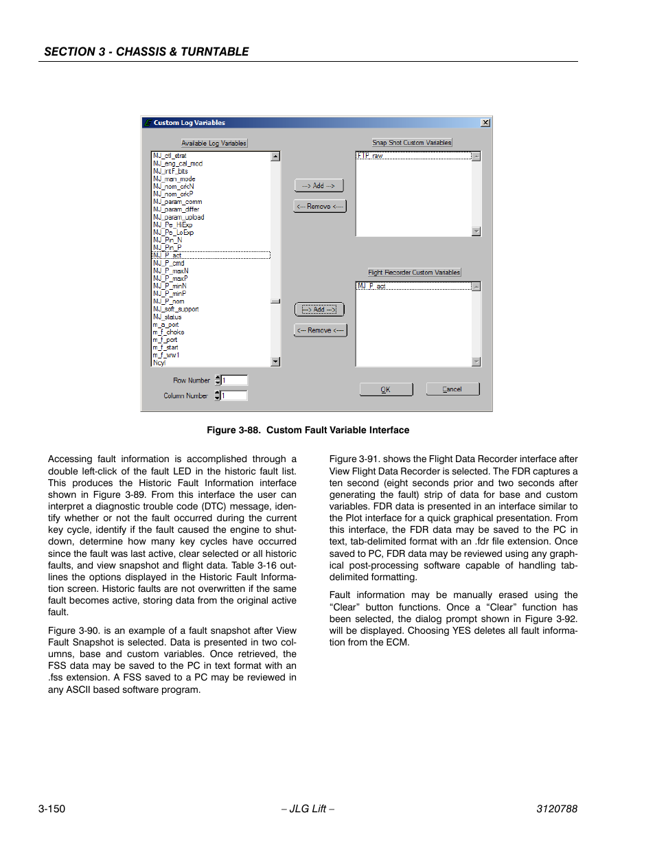 Custom fault variable interface -150 | JLG 460SJ ANSI Service Manual User Manual | Page 204 / 464