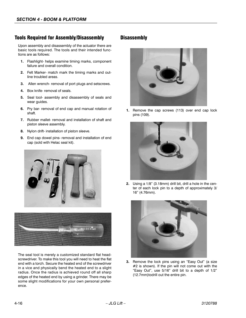 Tools required for assembly/disassembly, Disassembly | JLG 460SJ ANSI Service Manual User Manual | Page 282 / 464