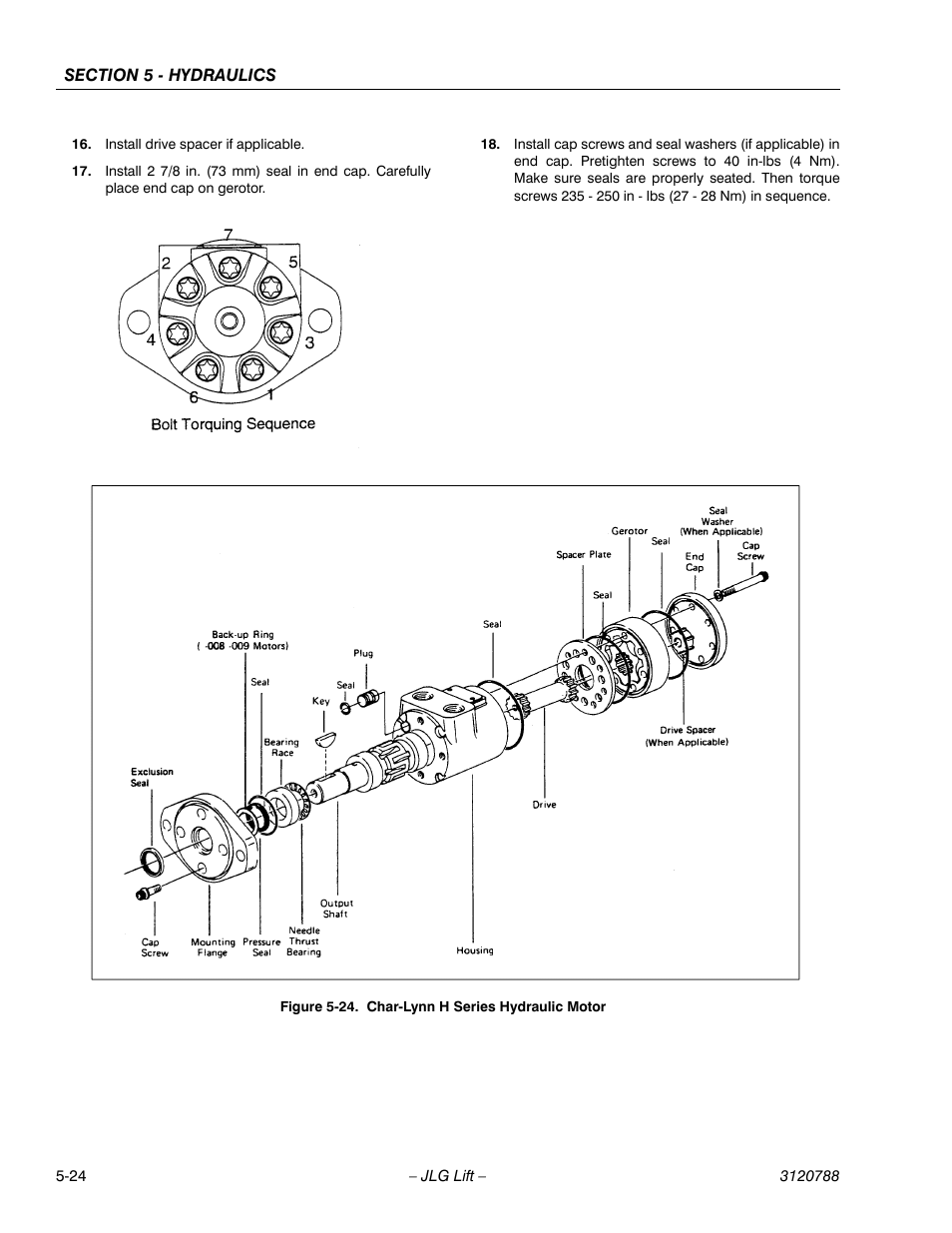 Char-lynn h series hydraulic motor -24 | JLG 460SJ ANSI Service Manual User Manual | Page 314 / 464