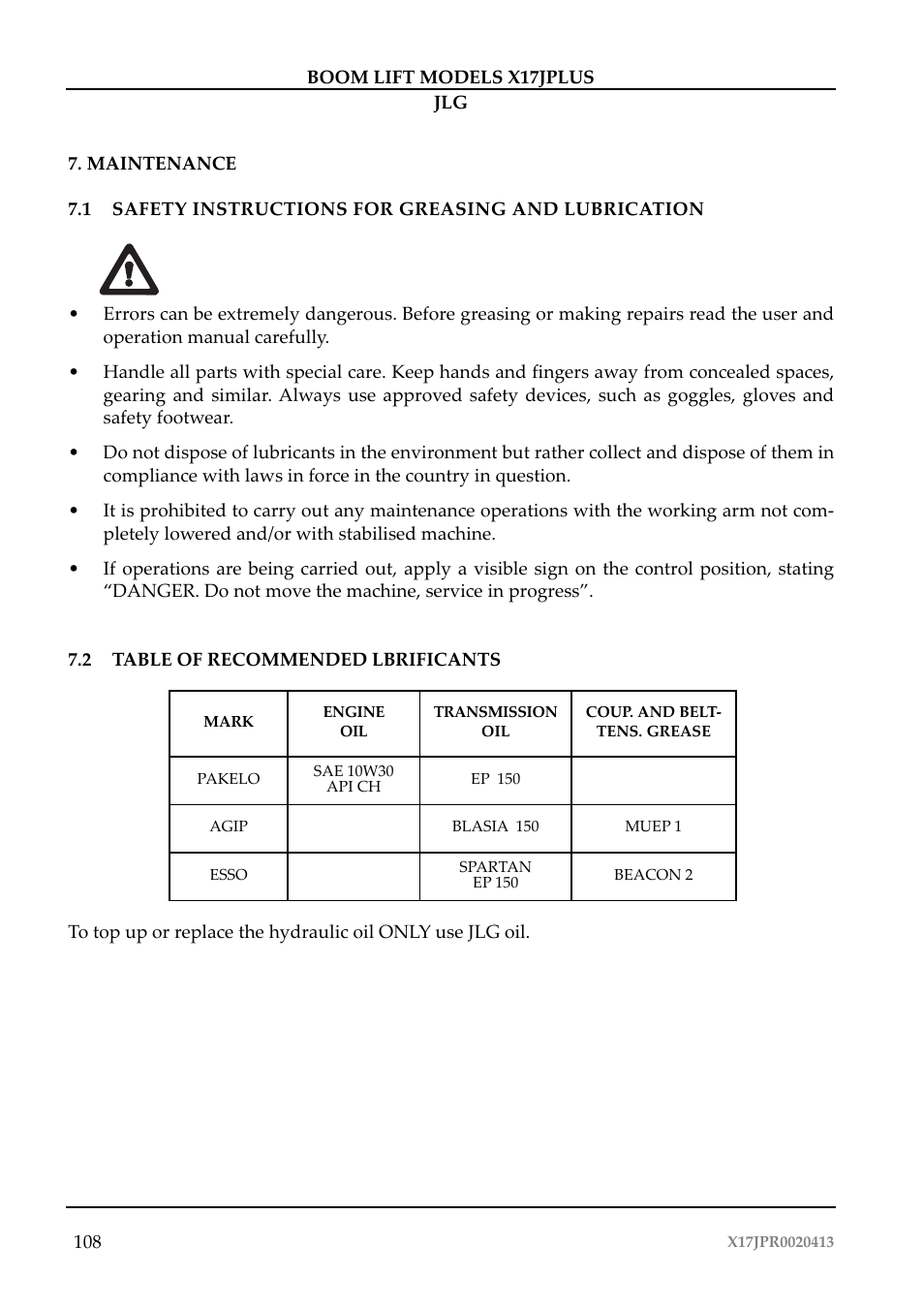 JLG X17J Plus Operator Manual User Manual | Page 112 / 176