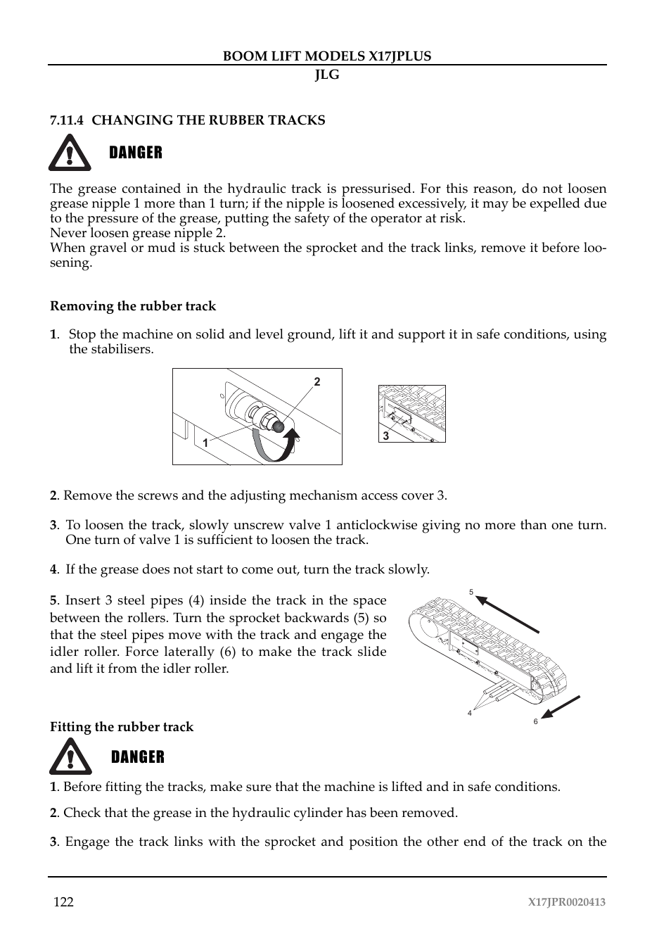 Pericolo, Danger | JLG X17J Plus Operator Manual User Manual | Page 126 / 176