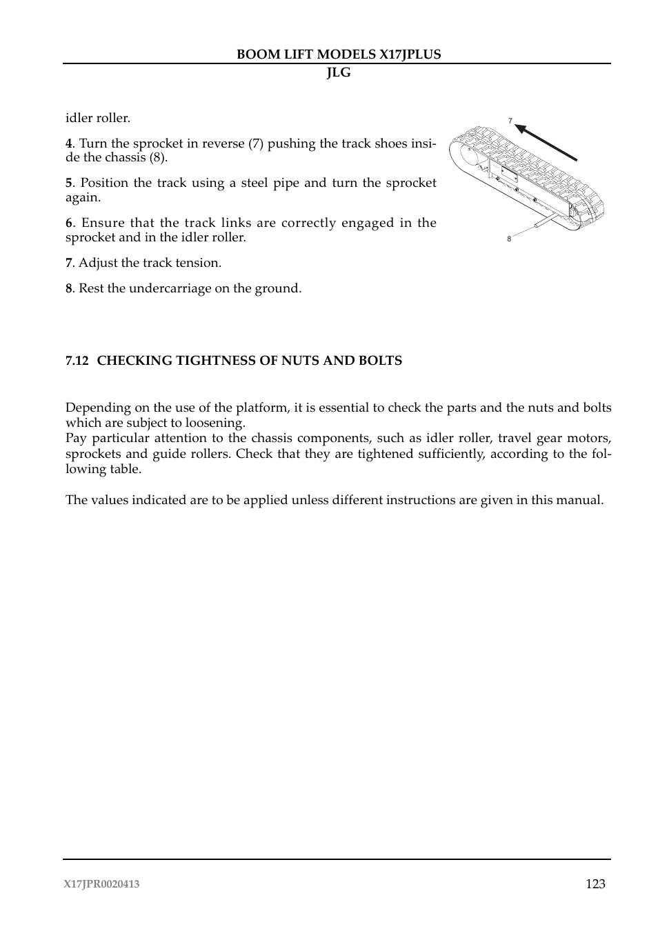 JLG X17J Plus Operator Manual User Manual | Page 127 / 176